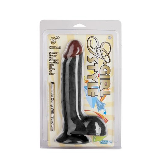 Testisli Damarlı 23 Cm Zenci Dildo