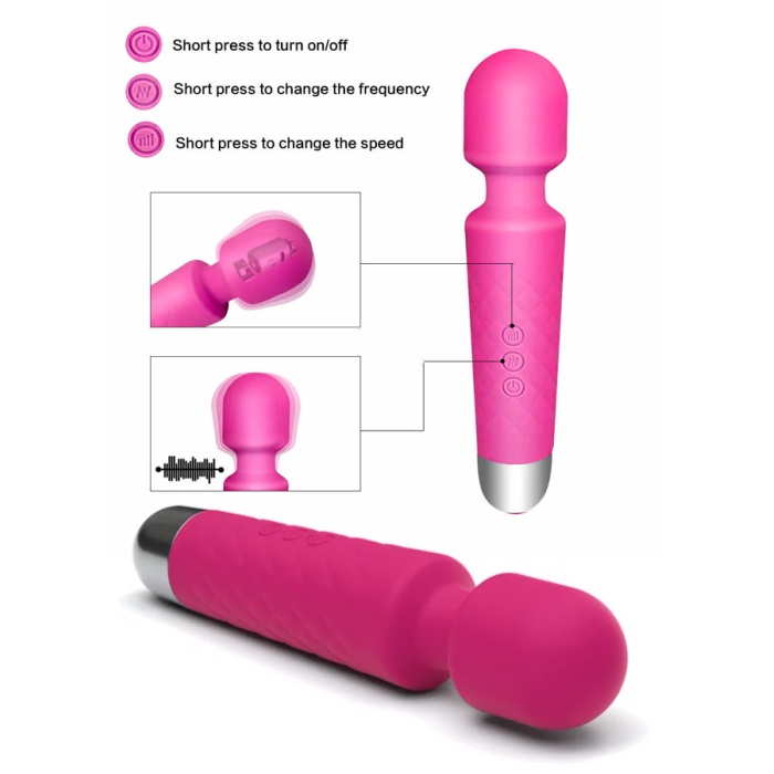 Female Wand Massager Şarjlı Orgazm Vibratörü