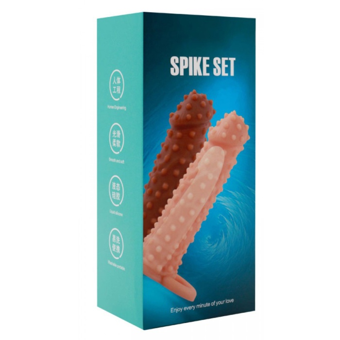 Spike Set Testis Halkalı Tırtıklı Penis Kılıfı