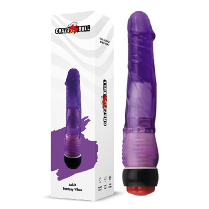 Vibes 18 Cm Titreşimli Mor Jel Anal Vibratör Dildo Penis