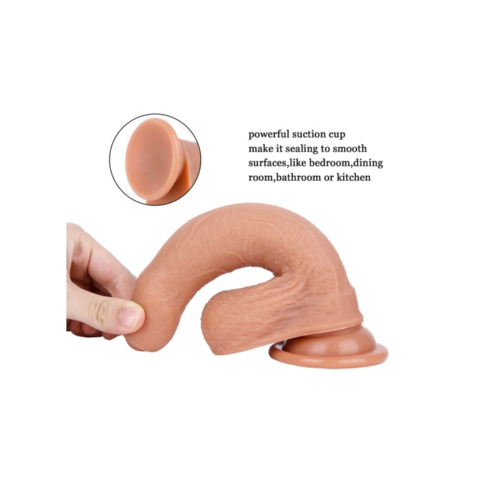 Sünnetsiz 18 Cm Realistik Et Dokusunda Dildo