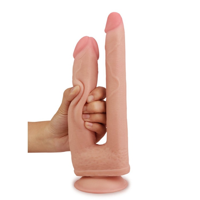 İkili Vantuzlu Çatal Realistik Dildo