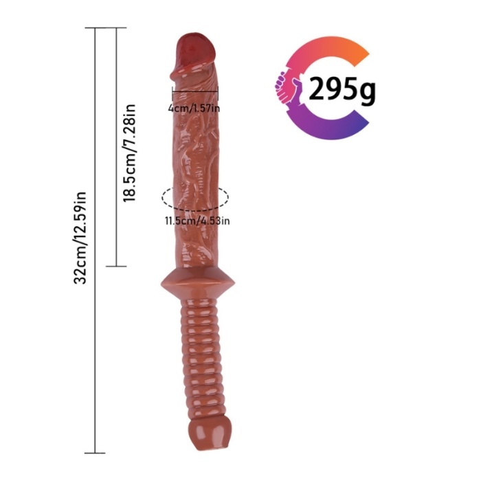 Seks Shop 32 cm Kahverengi Realistik Kılıç Dildo