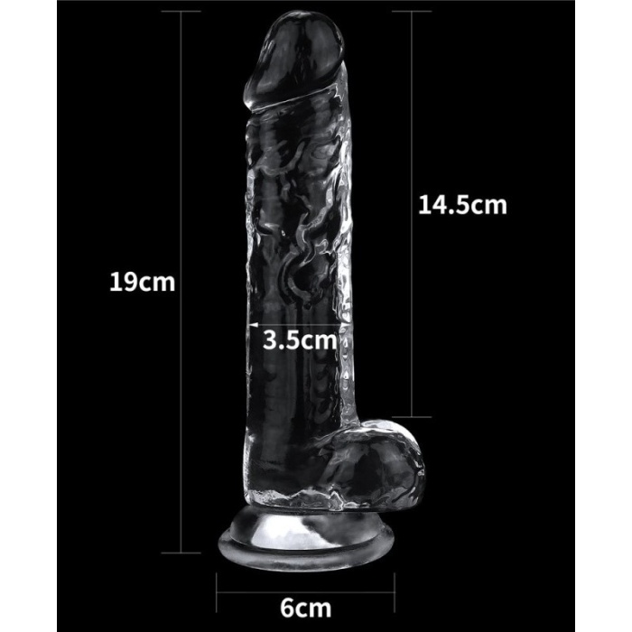 Vantuzlu Şeffaf Dildo 19 Cm