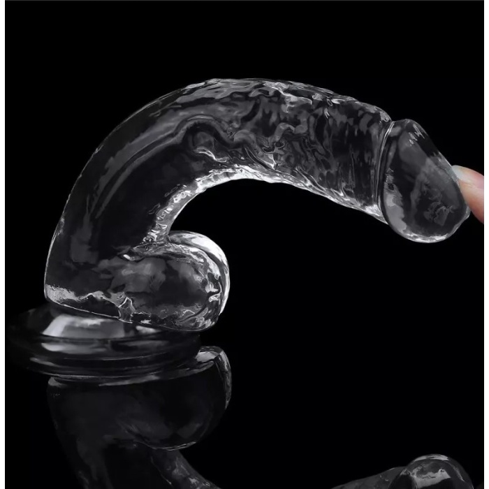 Vantuzlu Şeffaf Dildo 19 Cm