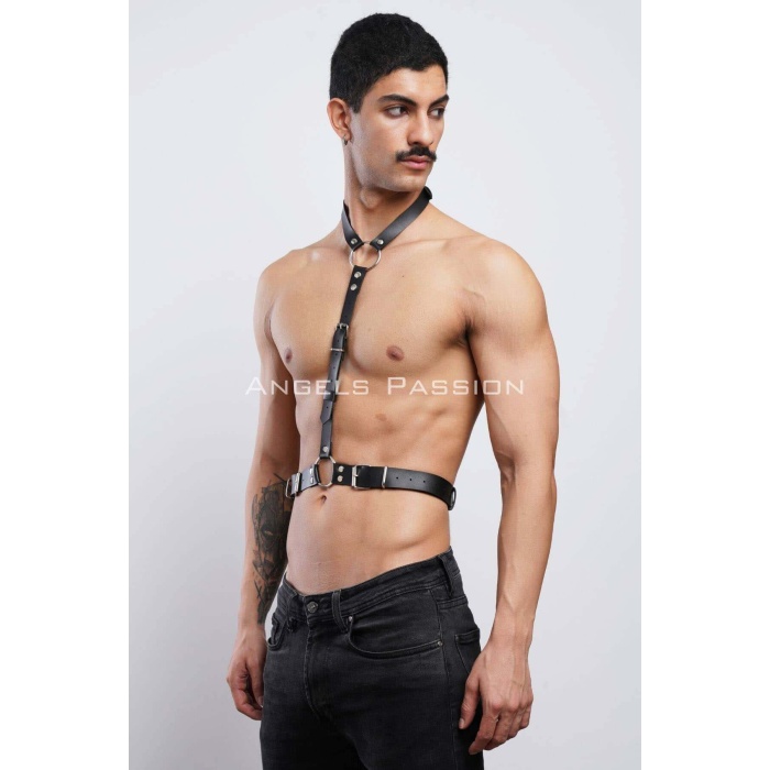 Deri Boyundan Askılı Harness Clubwear Leather Partywear