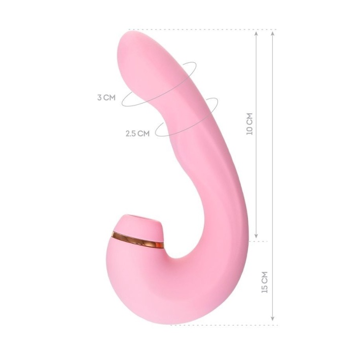 Censan Jos Juna Vakum ve Titreşimli 15cm Pembe Vibratör