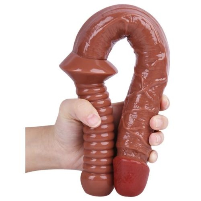 Sex Shop 39 cm Büyük Kahverengi Realistik Kılıç Dildo