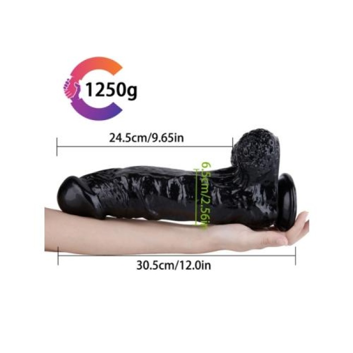 Sex Shop 30.5 cm Siyah Zenci Realistik Dildo