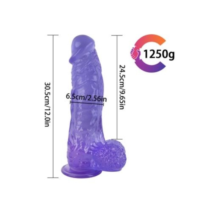 Sex Shop 30.5 cm Mavi Penis Realistik Dildo