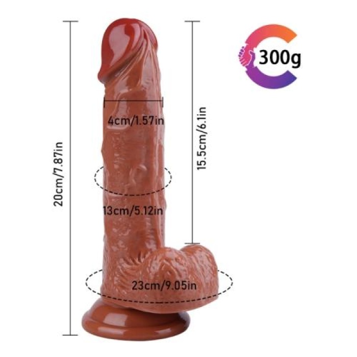 Seks Shop 20 cm Çok Satan Kahverengi Dildo