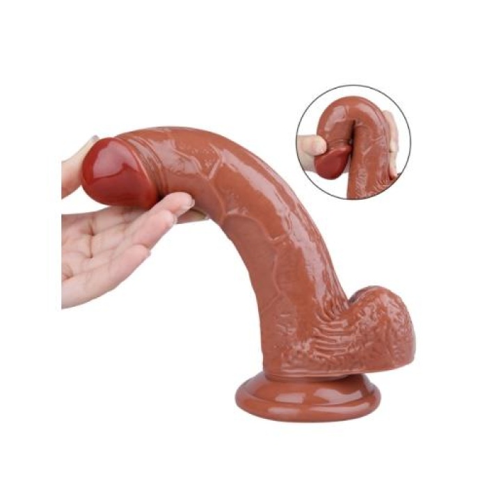 Seks Shop 20 cm Çok Satan Kahverengi Dildo