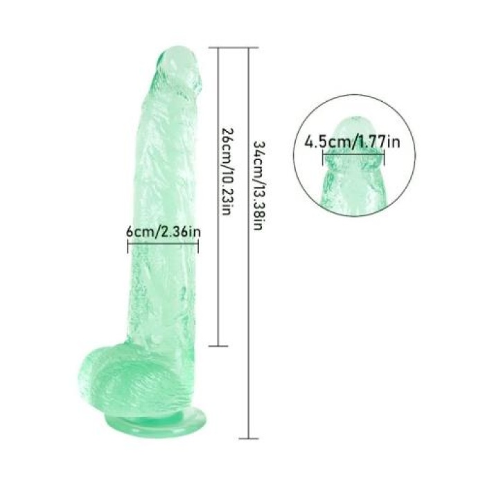 Sex Shop 33 cm Yeşil Realistik Dildo