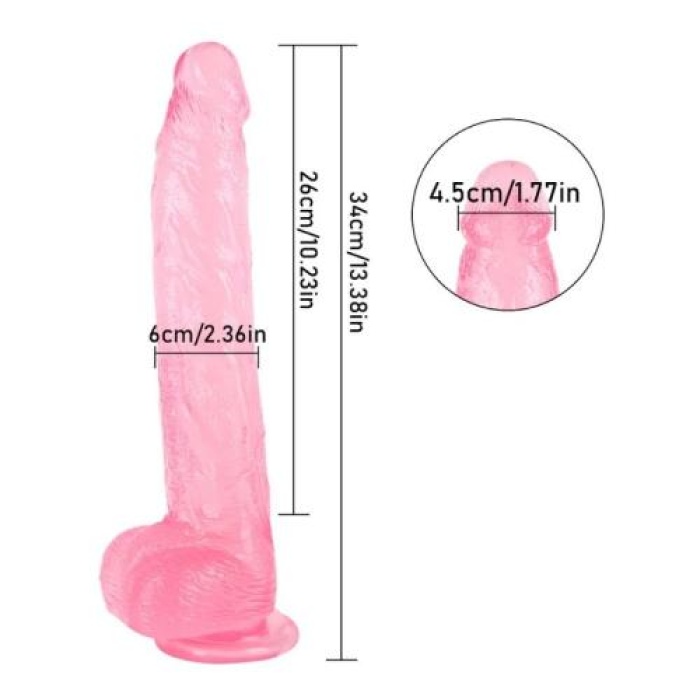 Sex Shop 33 cm Pembe Realistik Penis