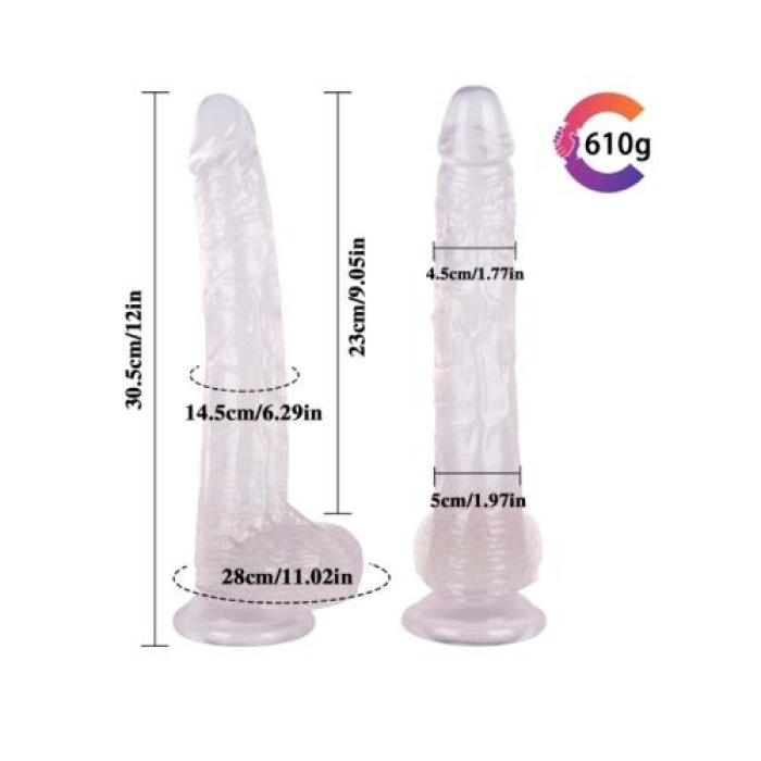 Sex Shop 29.5 cm Beyaz Penis Realistik Dildo