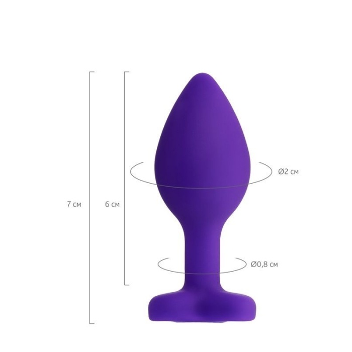 Censan Diamond Heart Anal Plug Mor 7 cm 18 g