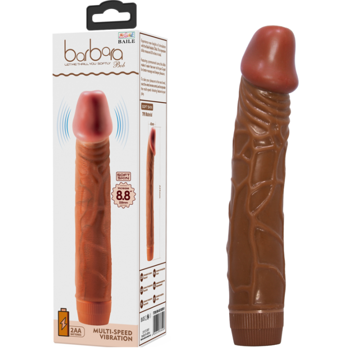 Zenci Güçlü Titreşimli 23 Cm Vibratör Realistik Dildo