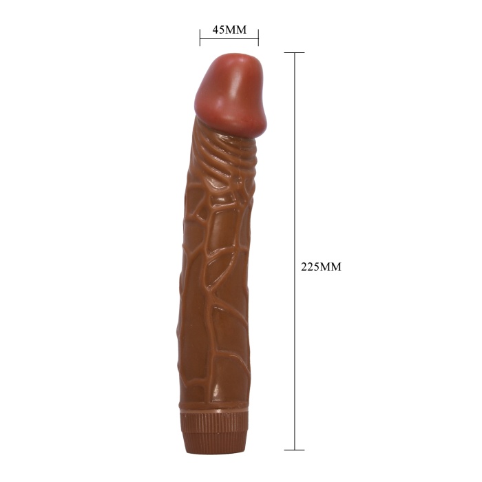 Zenci Güçlü Titreşimli 23 Cm Vibratör Realistik Dildo