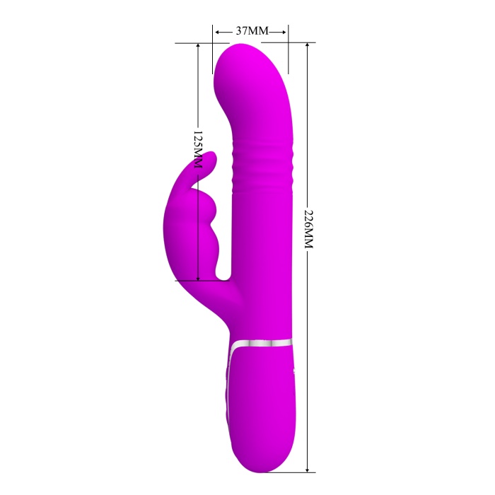 Multifonsiyonlu Oynarbaşlı 7 titreşimli Rabbit Vibratör Pembe