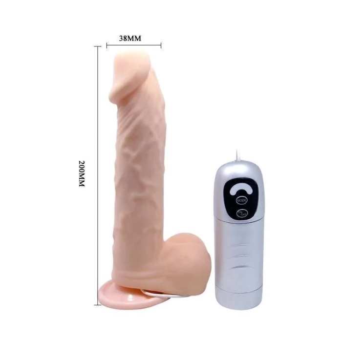 20 Cm Kıkırdaklı Yapıda Titreşimli Kalın Vibratör Penis