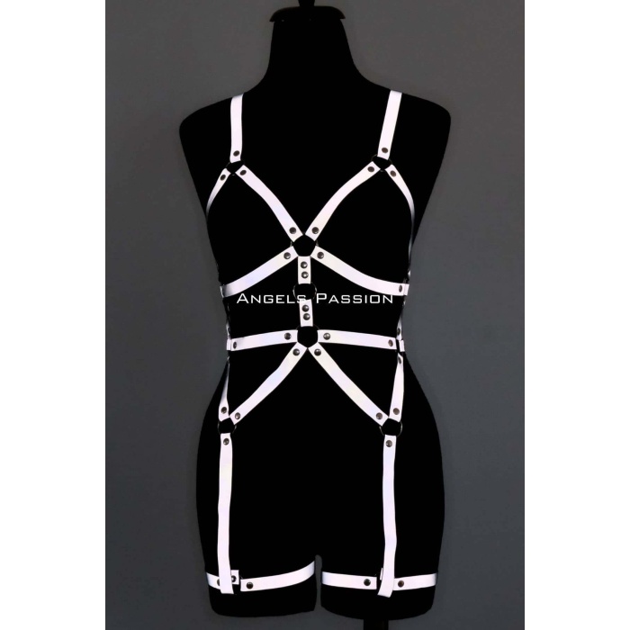 Reflektörlü Full Body Harness, Karanlıkta Yansıyan Dansçı Aksesuar - APFT461