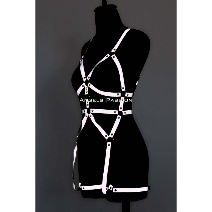 Reflektörlü Full Body Harness, Karanlıkta Yansıyan Dansçı Aksesuar - APFT461