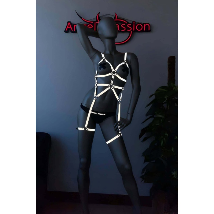 Reflektörlü Full Body Harness, Karanlıkta Yansıyan Dansçı Aksesuar - APFT461