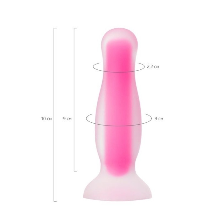 CENSAN Beyond Cain Glow Gece Parlayan Anal Plug , Silikon, Şeffaf, 10 cm