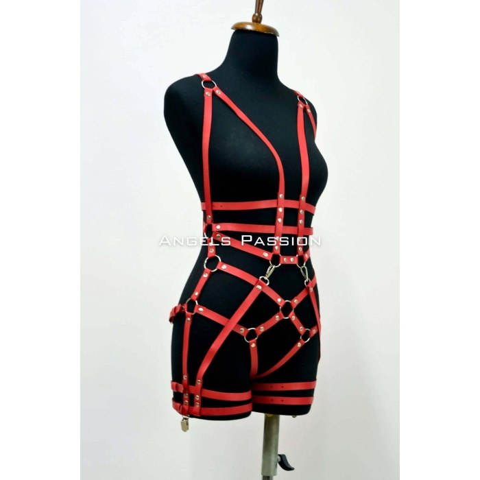 Deri Body Harness, Deri Dansçı Kostüm, Pole Dans Kostüm - APFT502