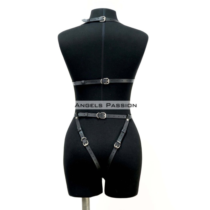 Ağ Bölgesi Açık Deri Fantezi Giyim, Deri Deri Body Harness - APFT790