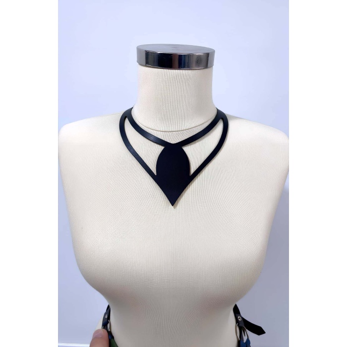 Damla Deri Choker, Deri Choker Kolye - APFT1411