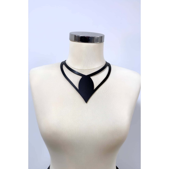 Damla Deri Choker, Deri Choker Kolye - APFT1411