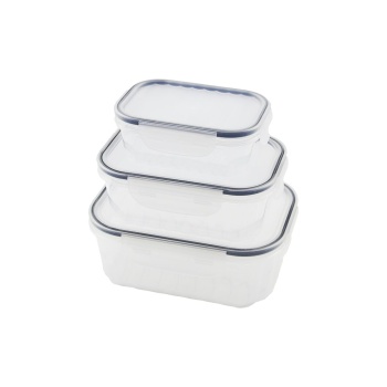3PCS QUİCK SIZDIRMAZ SAKLAMA KABI SETİ ŞEFFAF KAP - BUĞULU-CONTALI KAPAK  500-1000-1700ML (4172)