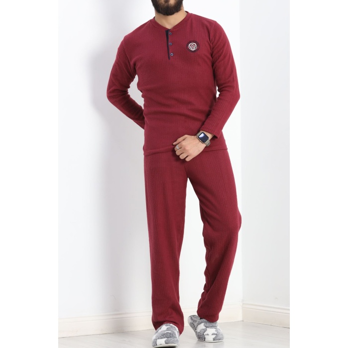 Erkek Pijama Takımı Bordo