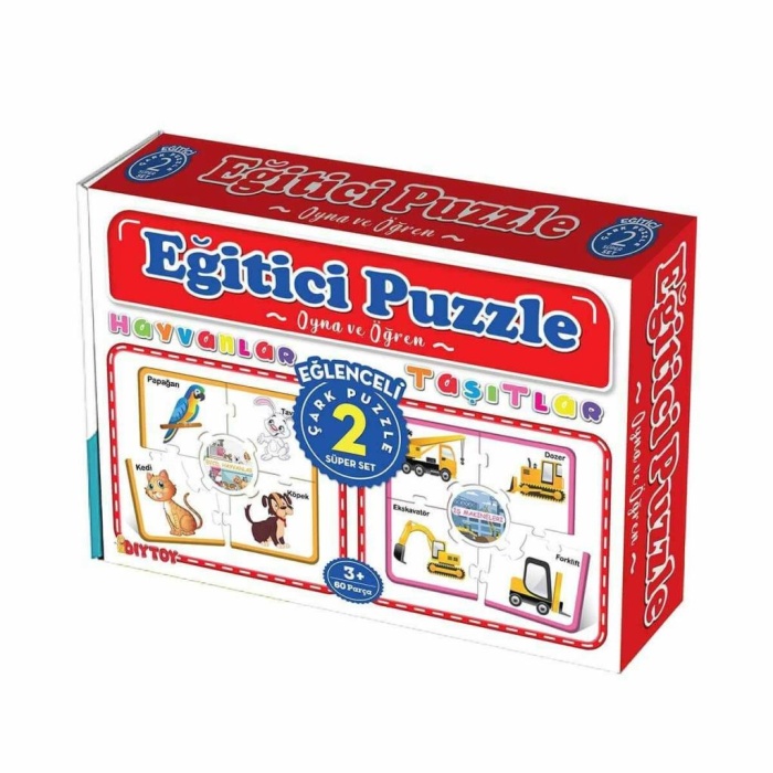 7196 Eğitici Çark Puzzle Hayvanlar Ve Taşıtlar -Dıytoy