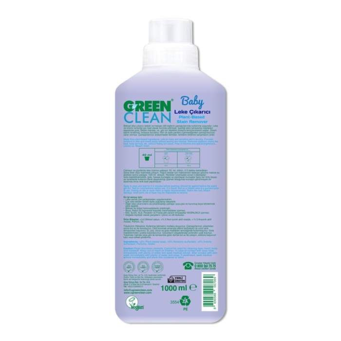 Nessiworld Green Clean Baby Bitkisel Leke Çıkarıcı 1000 ml