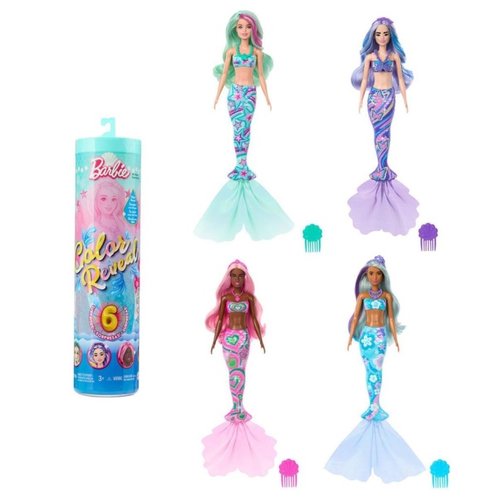 Nessiworld HRK12 Barbie Color Reveal Renk Değiştiren Sürpriz Barbie Denizkızı Serisi