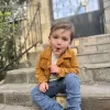 3-4-5 Yaş Fitilli Kadife Ceket Kot Pantolonlu 3lü Kız Erkek Çocuk Takımı