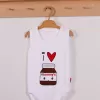 Mommys Cikolata Desenli Askılı Unisex Body