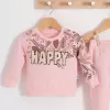 Happy Yaprak Desenli 2li Kız Bebek Takım
