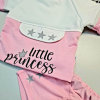Yazlık Mini Şort Kısa Kol Kız Bebek Takım Little Princess Pembe