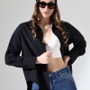 Kadın Gömlek Siyah Renk Oversize Rahat Kesim Poplin Kumaş Gomlek