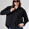 Kadın Gömlek Siyah Renk Oversize Rahat Kesim Poplin Kumaş Gomlek