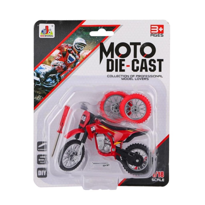 Nessiworld KZL-DS927 Motorsiklet DIY Tornavidalı 1:18 -Kızılkaya Oyuncak