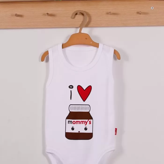 Mommys Cikolata Desenli Askılı Unisex Body
