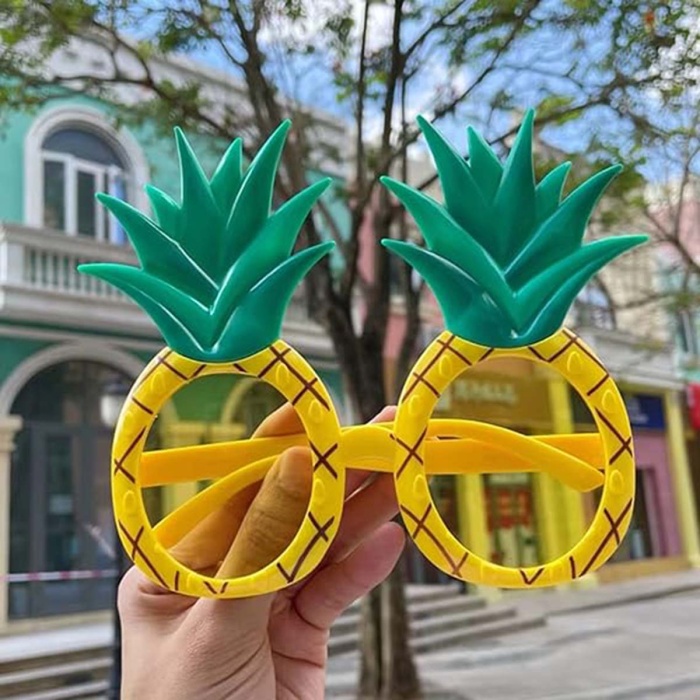 Tropikal Hawaii Ananas Şekilli Parti Gözlüğü 9.5 x 14 cm (4172)