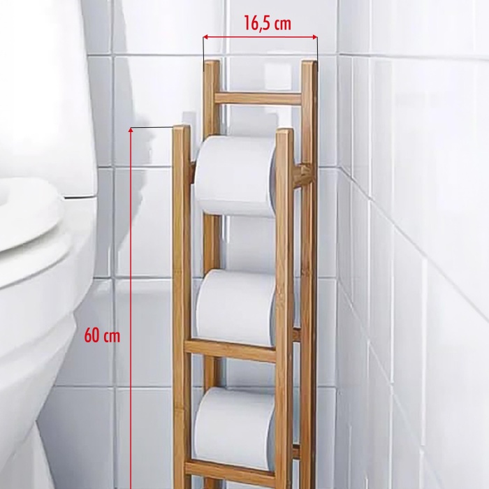 Doğal Bambu Yedekli Wc Kağıtlık