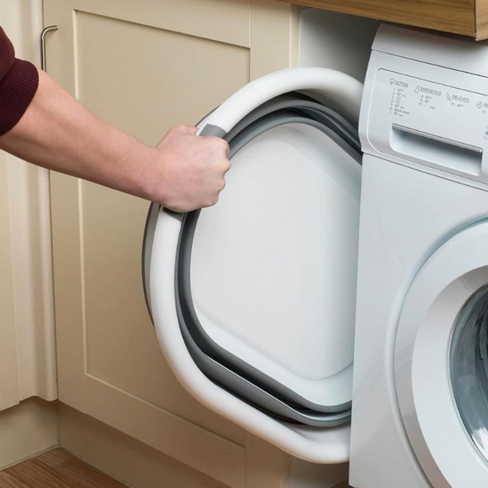 Katlanabilir Silikon Çamaşır Sepeti & Akordiyon Katlanır Sepet 27 Lt