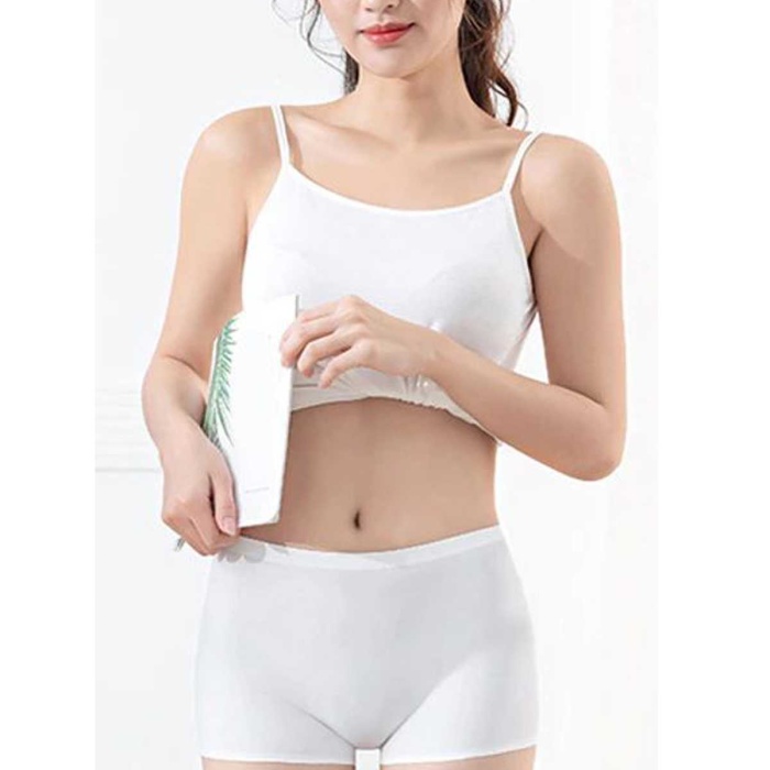 Kadın Dikişsiz Görünmez İz Yapmaz Mini Şort Boxer Beyaz