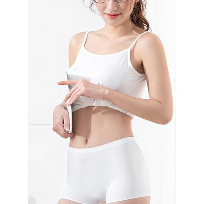 4 Adet Kadın Dikişsiz Görünmez İz Yapmaz Mini Şort Boxer Beyaz